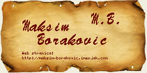 Maksim Boraković vizit kartica